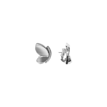 Boucles d'oreilles Isabelle Barrier en or blanc et diamants naturels